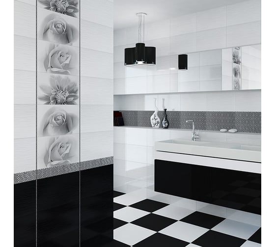 Изображение товара Настенная плитка Шахтинская плитка Муза белый верх 01, 25x40 см, 1.4 кв.м., 14 шт. СК000036291