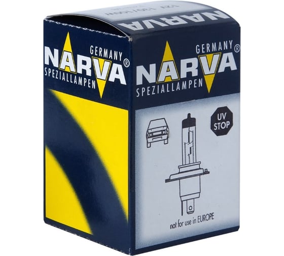 Изображение товара Автолампа NARVA H4 100 55 P43t-38 12V 1 10 100 HIT 489113000