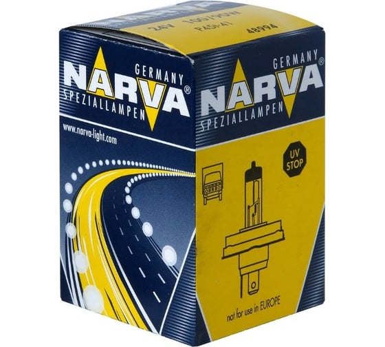 Изображение товара Автолампа NARVA H4 100 90 P45t-41 RALLY 24V 1 10 100 489943000