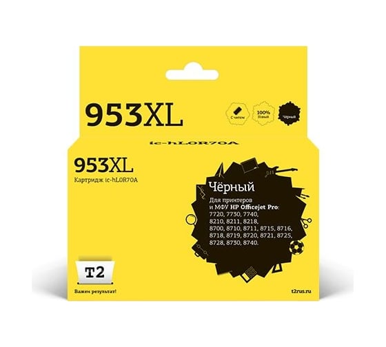 Изображение товара Картридж T2 (L0S70AE/953XL/953) для HP OfficeJet Pro 7720, 7730, 7740, 8210, 8710, 8720, 8730, 8740, черный IC-HL0S70A