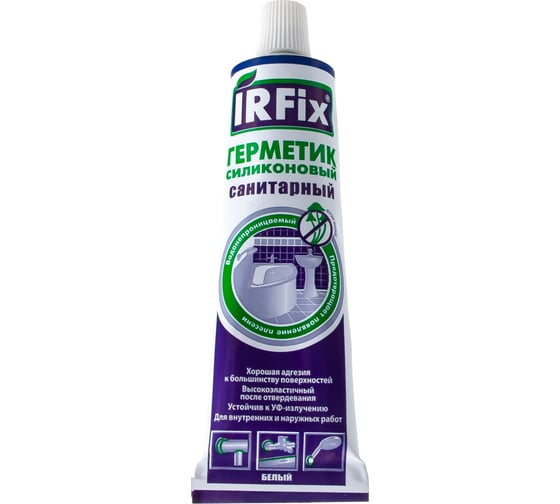 Изображение товара Силиконовый санитарный герметик IRFIX Sanitary белый 60 мл 20064