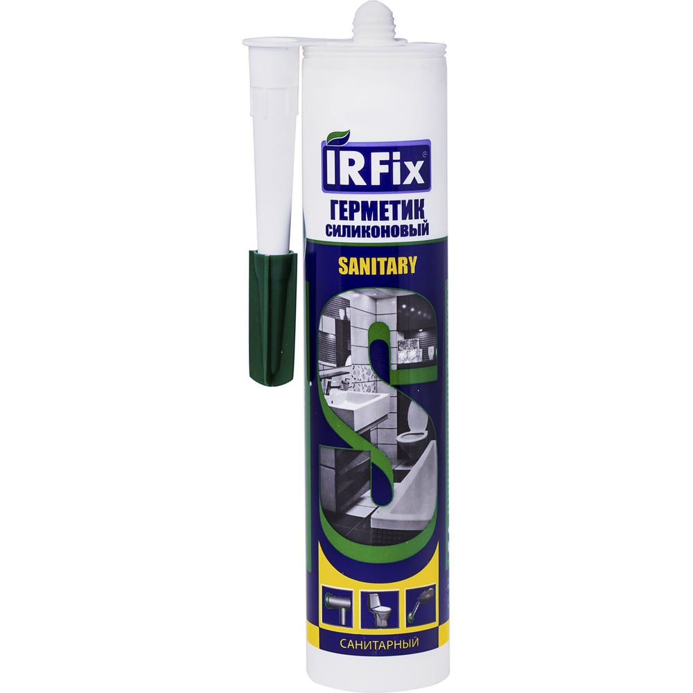 Санитарный силиконовый герметик IRFIX герметик акриловый санитарный vgt 15610 250 г прозрачный