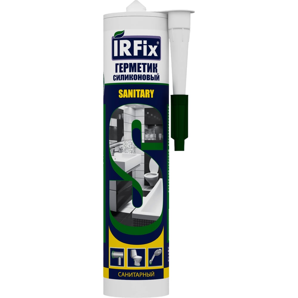 Изображение товара Герметик силиконовый санитарный IRFIX Sanitary белый 310мл для ванной и кухни