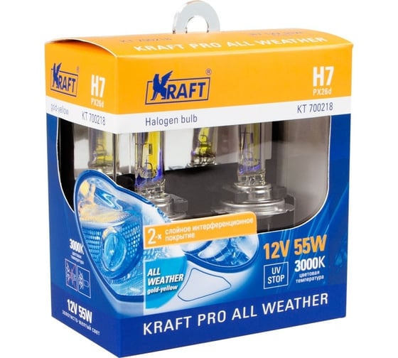 Изображение товара Автолампа KRAFT H7 12v 55w PX26d Pro All Weather KT 700218