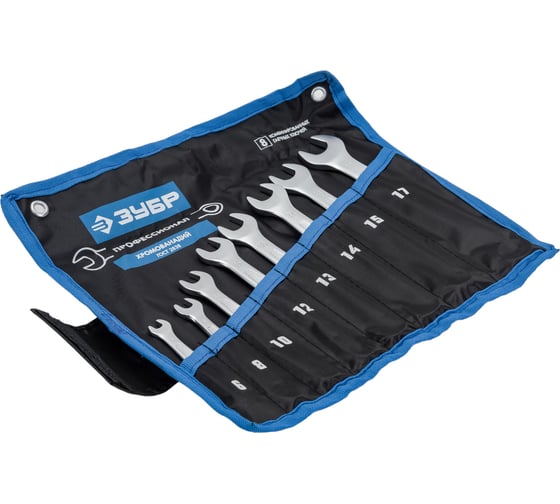 Изображение товара Набор комбинированных гаечных ключей 8 шт 6 - 17 мм Зубр 27087-H8_z01