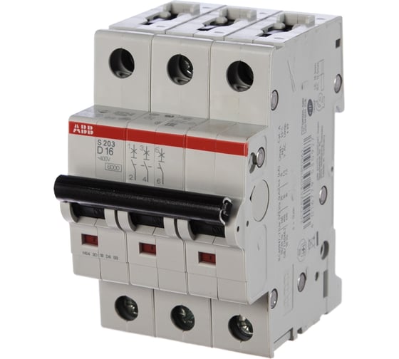 Изображение товара Автоматический выключатель ABB 3-полюсной S203 D16 2CDS253001R0161