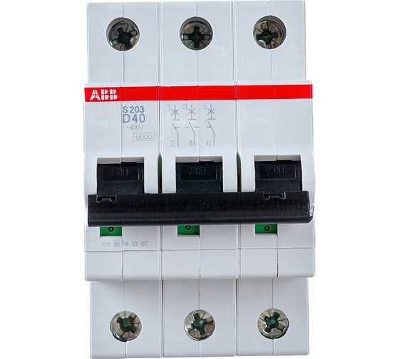 Изображение товара Автоматический выключатель ABB 3-полюсной S203 D40 2CDS253001R0401