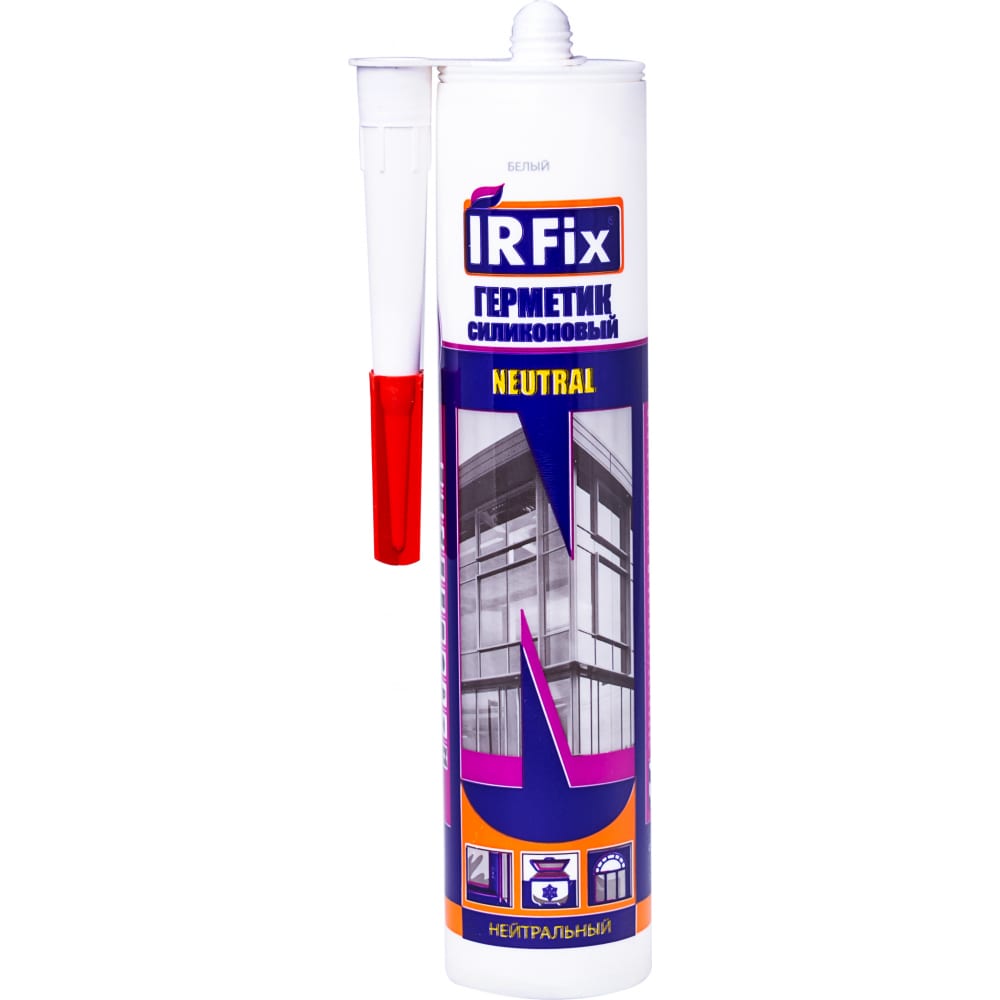 Нейтральный силиконовый герметик IRFIX герметик силиконовый универсальный ремонт на 100% u h1618 260 мл белый