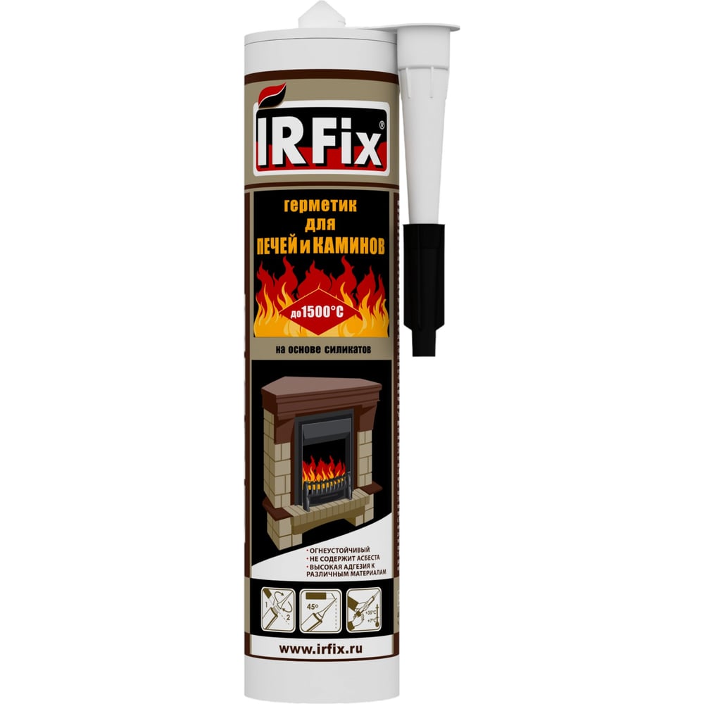 Герметик IRFIX для печей и каминов +1500ºС 310мл черный 20015
