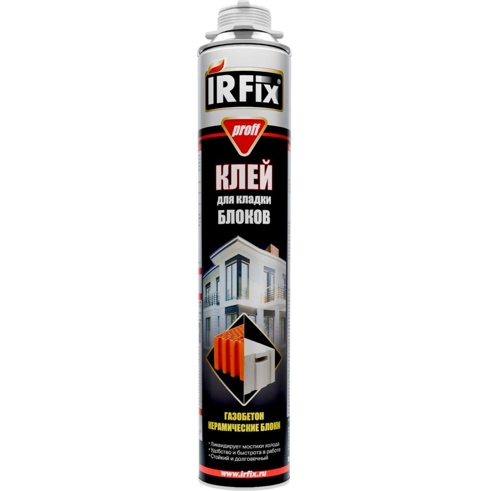 Изображение товара Клей-пена IRFIX для кладки блоков Proff 750мл 10007