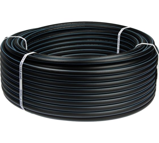 Изображение товара Труба ПЭ РемоКолор ГОСТ для питьевого водоснабжения (синяя полоса), SDR 13,6 PN12,5, 25x2мм, бухта 25м 67-1-225