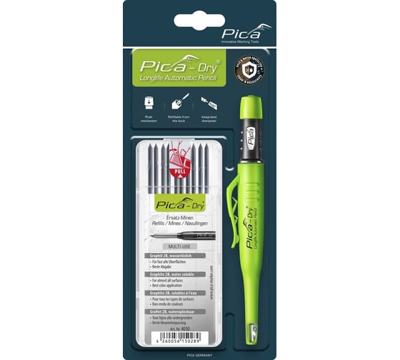 Изображение товара Набор для разметки PICA dry (маркер 3030 и графитовые грифели 4030 (graphite 2b), в блистере 30403