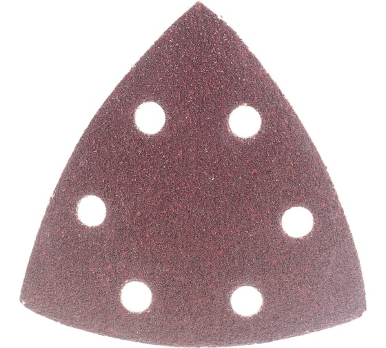 Изображение товара Треугольник шлифовальный КР10Е (50 шт; 93х93х93 мм; Р40; 6 отверстий) для дельташлифовальных машин БАЗ 960000142018
