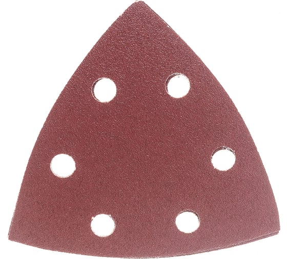 Изображение товара Треугольник шлифовальный КР10Е (50 шт; 93х93х93 мм; Р80; 6 отверстий) для дельташлифовальных машин БАЗ 960000142020