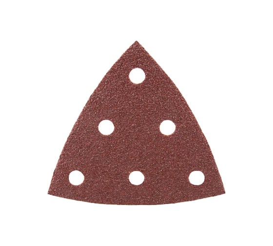 Изображение товара Треугольник шлифовальный КР10Е (50 шт; 93х93х93 мм; Р100; 6 отверстий) для дельташлифовальных машин БАЗ 960000142021