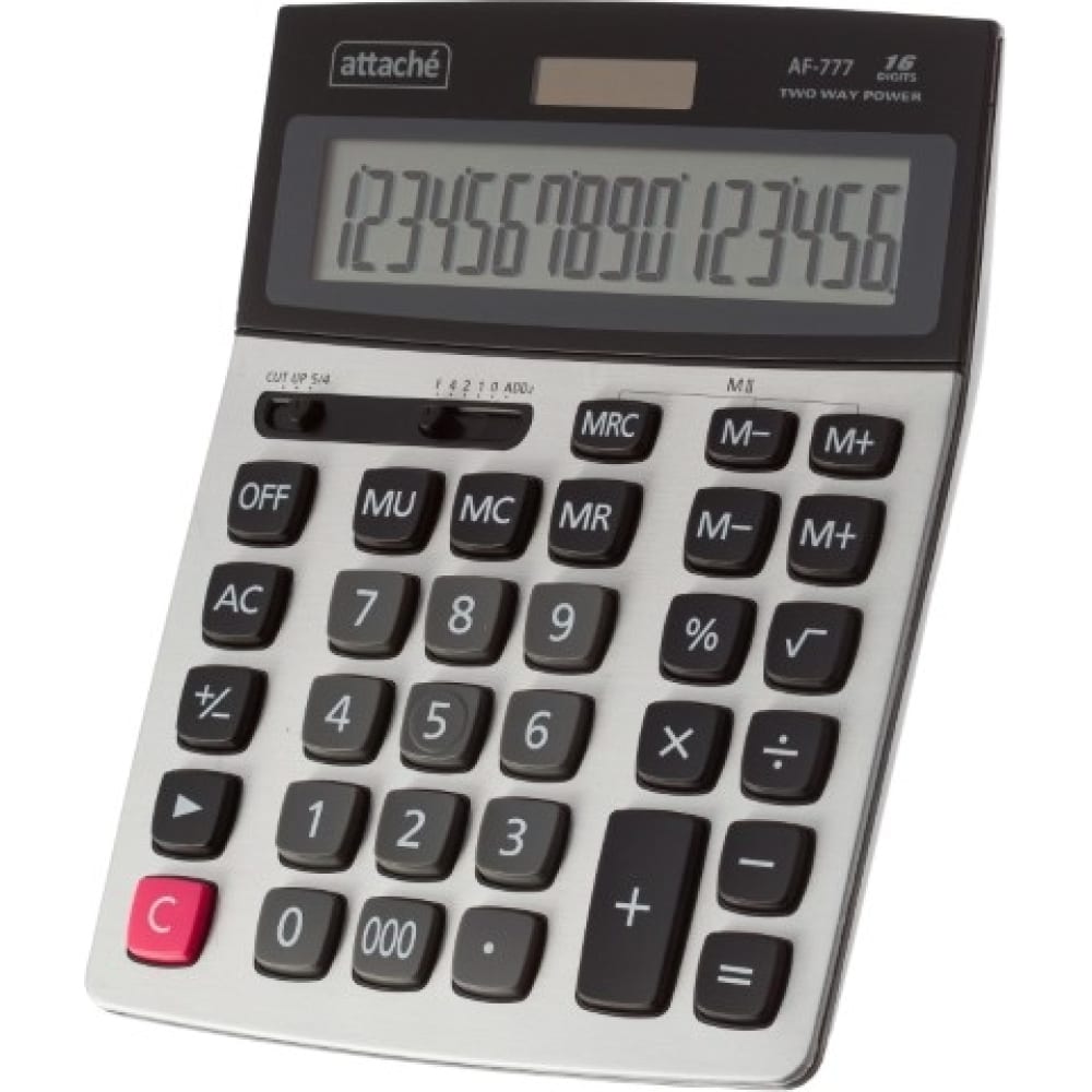 Настольный калькулятор Attache, цвет черно-серый