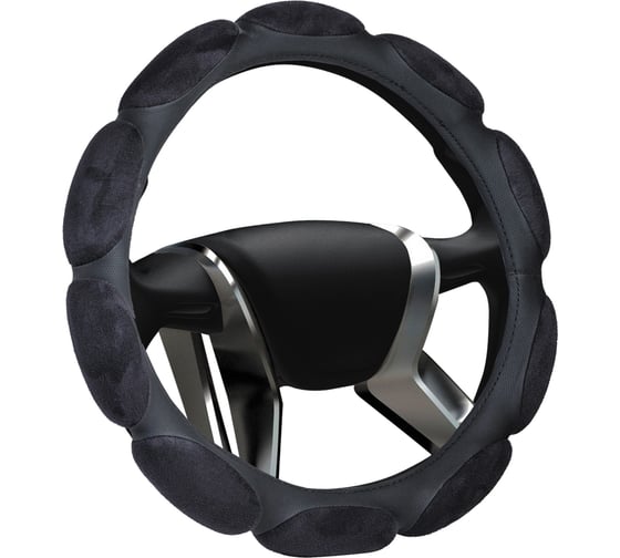 Изображение товара Оплетка на руль AZARD GROUP "M" (d=38см) черный спонж 10 лепестков OPLA0087