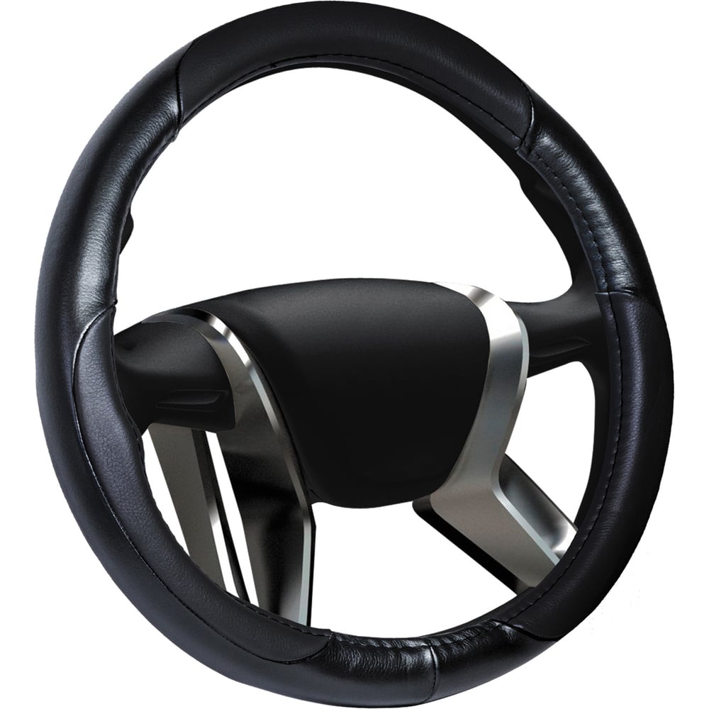 Изображение товара Оплетка на руль AZARD GROUP M, d=38 см, кожа, черный OPLA0042