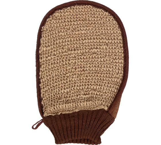 Изображение товара Мочалка из рами Банные Штучки варежка с хлопком с резинкой, 15х24 см 40362