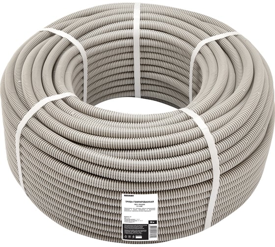 Изображение товара Гофрированная труба REXANT из ПВХ, с зондом, d 16мм, 50 м 28-0161-50