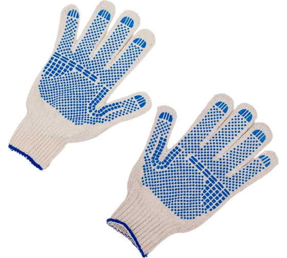 Изображение товара Перчатки Berhau люкс х/б с пвх 7.5 класс, 8 ниток, протектор комби 5291