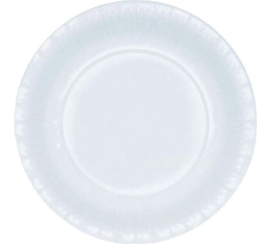 Изображение товара Одноразовая бумажная тарелка ООО Комус с ламинацией, 23 см, белая, 500 шт 1809961