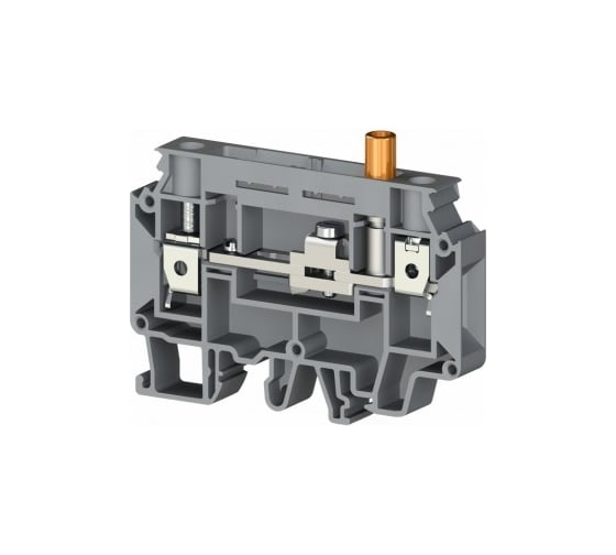 Изображение товара Клеммник Klemsan измерительный с 1-м тест. разъемом, 10мм.кв., (серый); WGO2N 50 шт. 0.0.0.3.375893