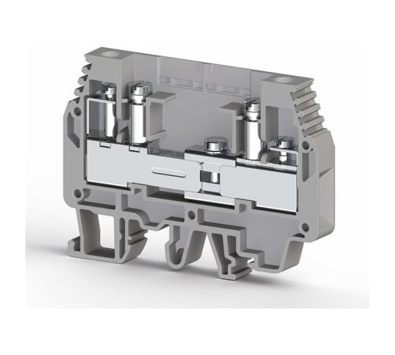 Изображение товара Клеммник Klemsan измерительный с 2-мя тест.разъемами, 6мм.кв., (серый); WGO 3 50 шт. 0.0.0.3.375694