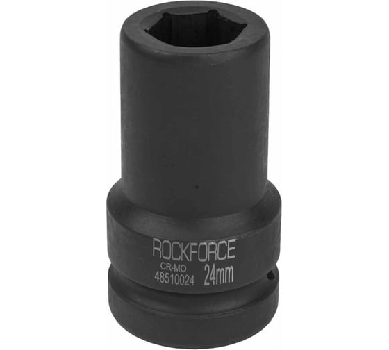 Изображение товара Головка торцевая ударная удлиненная 6-гранная (24 мм; L=85 мм; 1DR) ROCKFORCE RF-48510024(1569)
