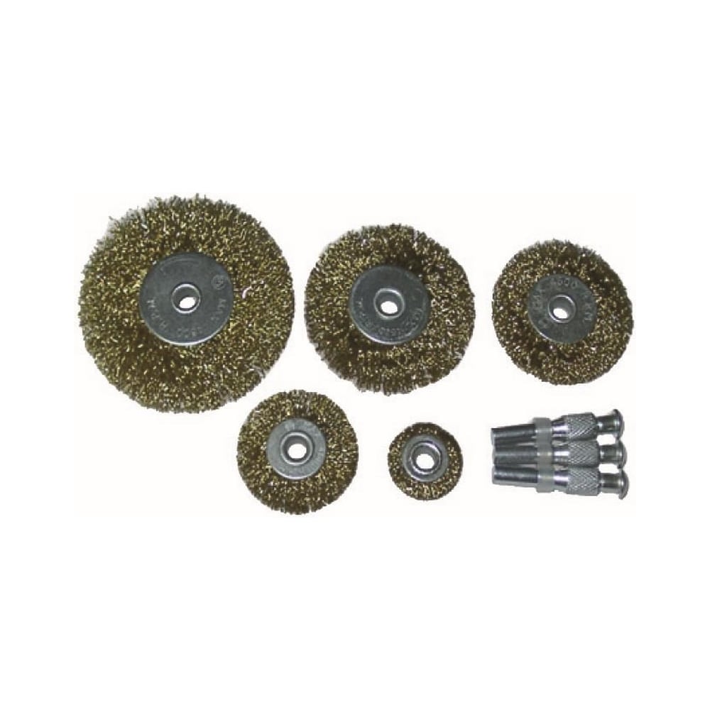 Изображение товара Набор щеток-крацовок плоских 25-75 мм для дрели