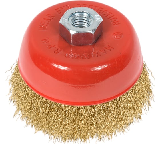Изображение товара Щетка-крацовка чашка 100 мм с гайкой М14х2, крученая стальная проволока 888 3499100