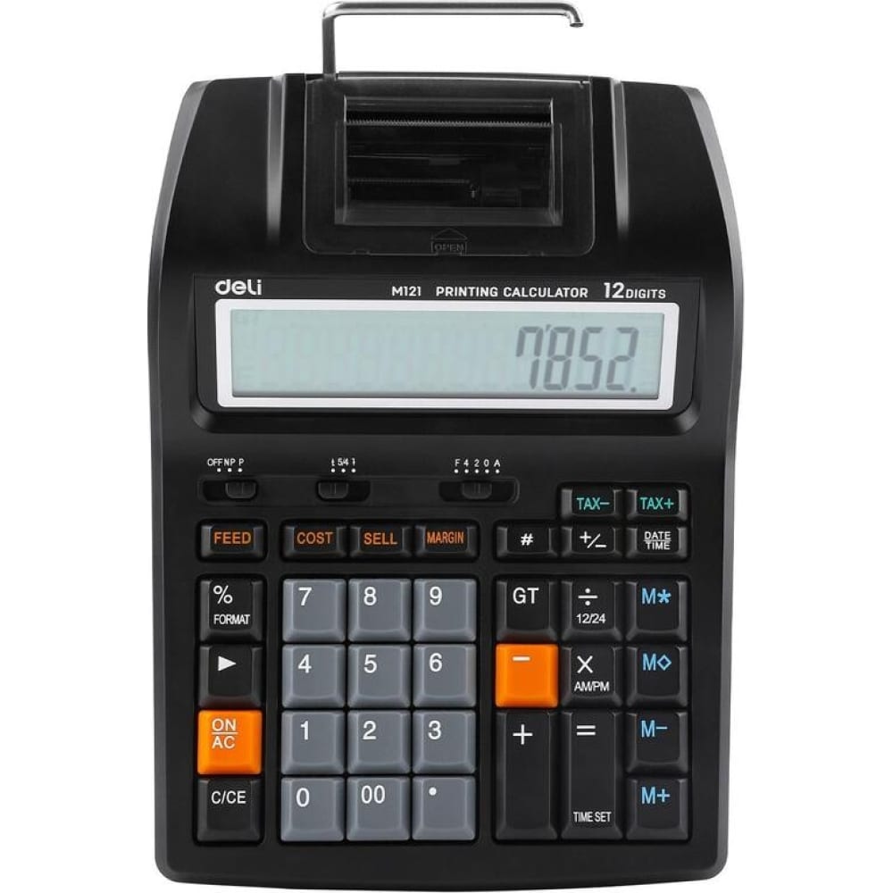 Печатающий калькулятор DELI цифры в наклейках