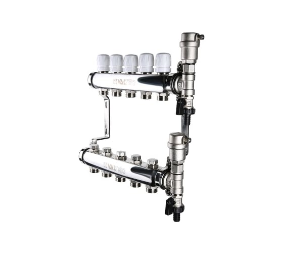 Изображение товара Коллекторная группа VALTEC в сборе, 1х6 вых. Евроконус 3/4 VTc.588.EMNX.0606