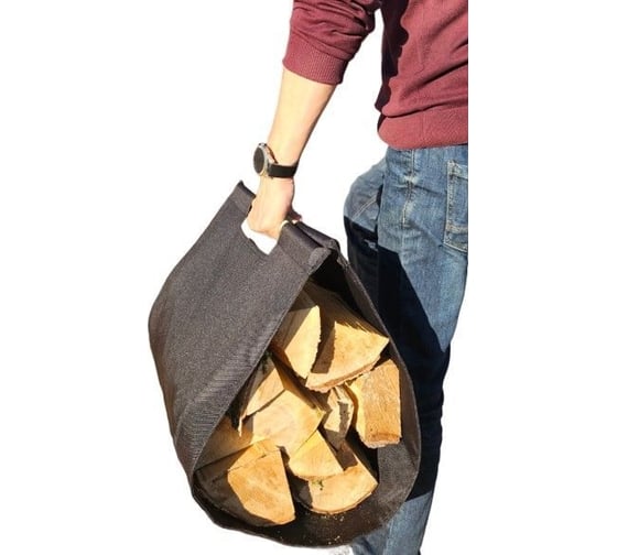 Изображение товара Сумка для переноски дров WORKY с деревянными ручками, коричневая размер 40x130 см ARD258466