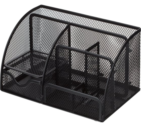 Изображение товара Подставка-органайзер для канцелярских принадлежностей Attache 7 секций 125x140x220 мм металлическая сетка черый 1725308