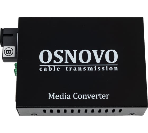 Изображение товара Оптический медиаконвертер OSNOVO OMC-1000-11S5b Gigabit Ethernet для передачи Ethernet по одному волокну одномодового оптического кабеля до 20км (по многомодовому кабелю до 500м). sct0490