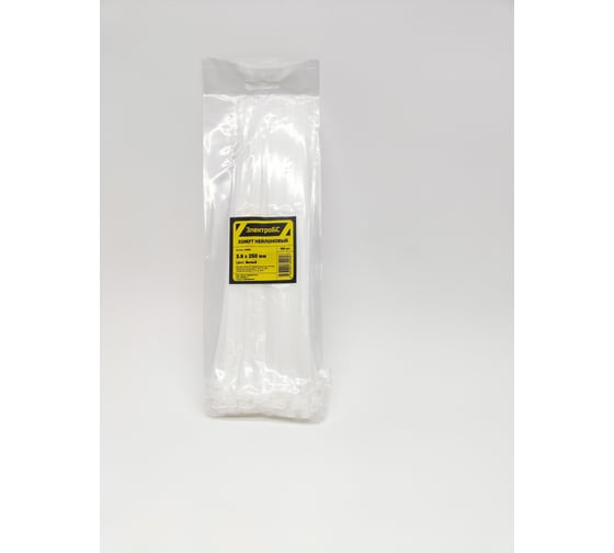 Изображение товара Нейлоновый хомут ЭЛЕКТРОБС 3.6x250 мм, стандартный, цвет белый 20006