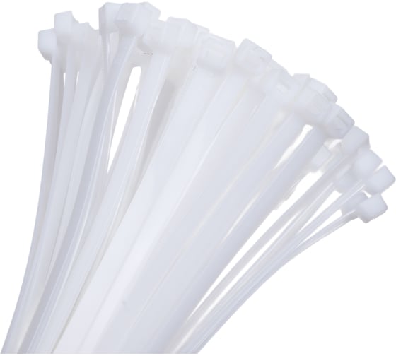 Изображение товара Нейлоновый хомут ЭЛЕКТРОБС 7.6x300 мм, стандартный, цвет белый 20020