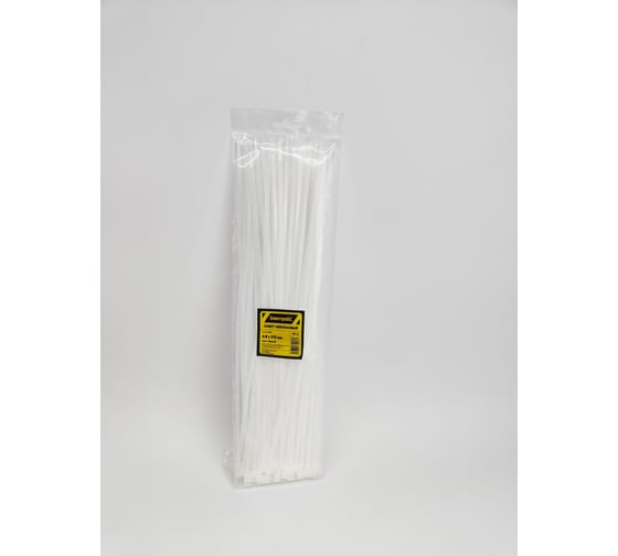 Изображение товара Нейлоновый хомут ЭЛЕКТРОБС 4.8x370 мм, стандартный, цвет белый 20014
