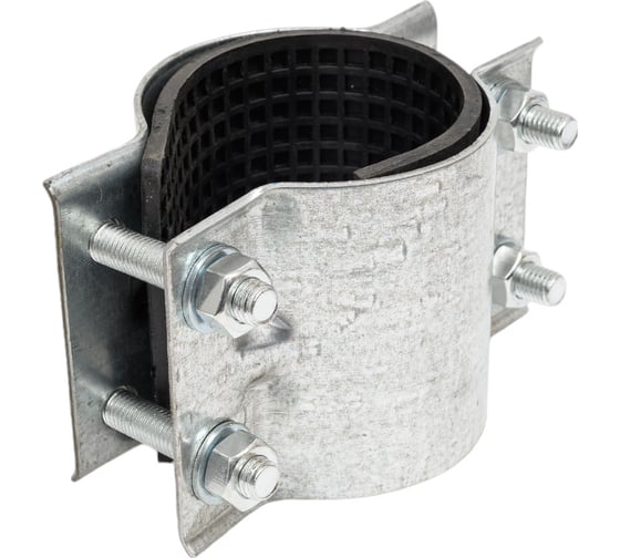 Изображение товара Ремонтный хомут АТКА оцинкованный, 2-составной, ду65, l=103 мм, 4 болта 1001010107