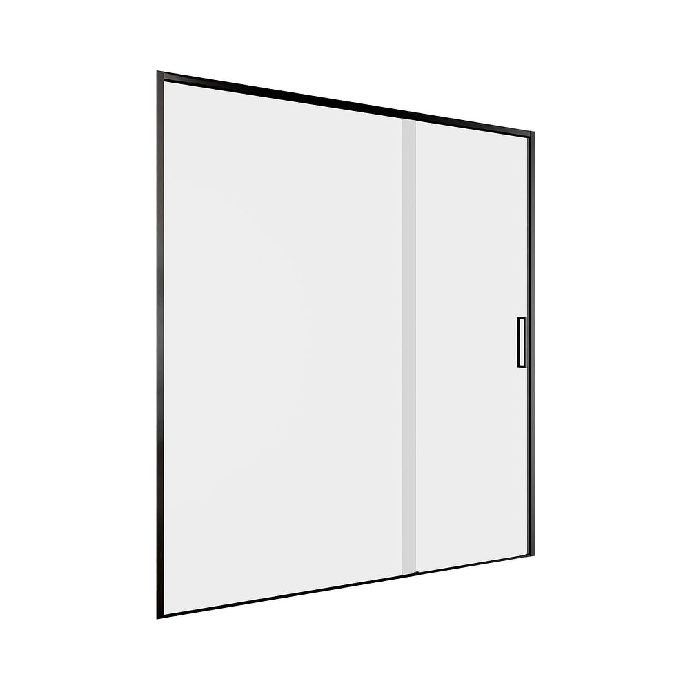 Изображение товара Дверь в нишу Aquanet Pleasure Evo 1600 мм раздвижная закаленное стекло черный профиль