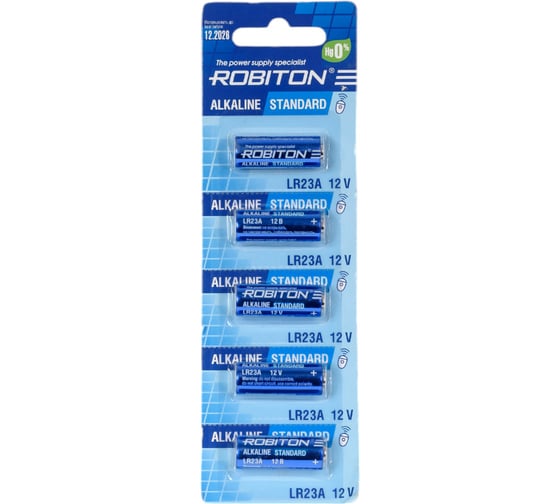 Изображение товара Элемент питания Robiton STANDARD R-23A-0-BL5 23A /0% Hg/ BL5 14081