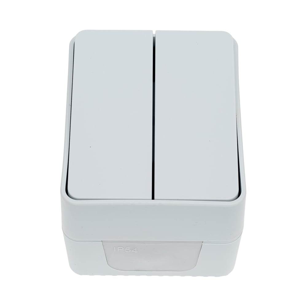 Изображение товара 2-клавишный выключатель Systeme Electric Atlasdesign profi IP54 10 А серый