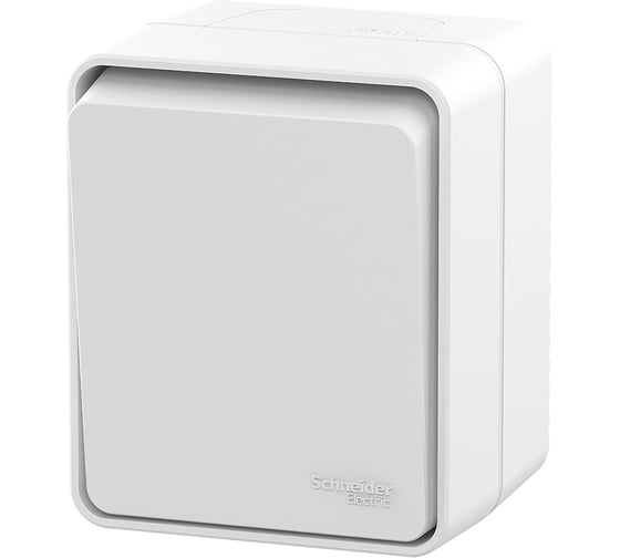 Изображение товара 1-клавишный кнопочный выключатель Systeme Electric Atlasdesign profi ip54 о/у 10 ах, белый ATN540115