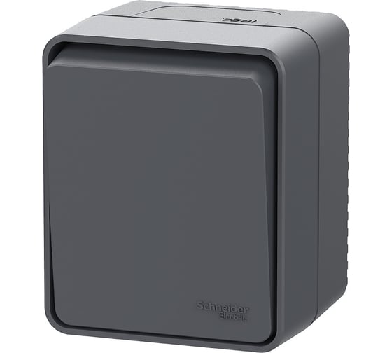 Изображение товара 1-клавишный кнопочный выключатель Systeme Electric Atlasdesign profi ip54 о/у 10 ах, антрацит ATN544015