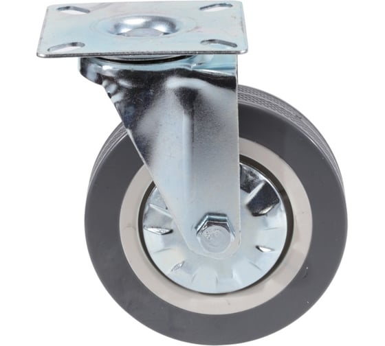 Изображение товара Колесо Brante поворотное 100 мм. на площадке серая резина 33100 104404