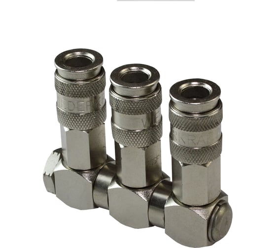 Изображение товара Разветвитель пневматический с вращающимися соединениями (1/4"F; 3 выхода рапид EURO) WIEDERKRAFT WDK-83RT