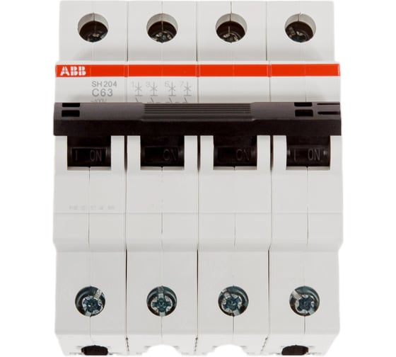 Изображение товара Автоматический выключатель ABB 4-полюсный SH204 C63 2CDS244001R0634