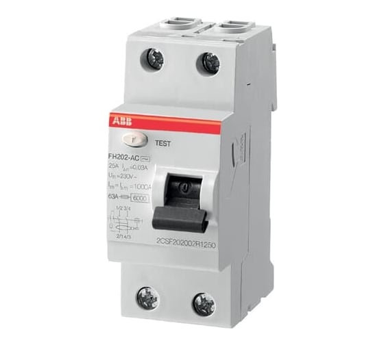 Изображение товара Выключатель дифференциального тока ABB 2 модуль FH202 AC-40/0,1 2CSF202006R2400
