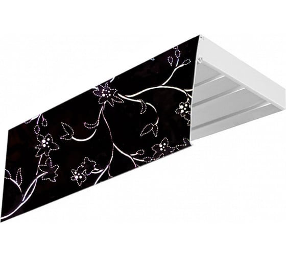 Изображение товара Карниз Эскар эконом+ в сборе 3-х рядный, романтика black 3,0м, 343430300